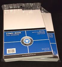 (50) NEW CSP Acid Free White Tab Comic Book Tall Dividers for Comic Boxes 11.25