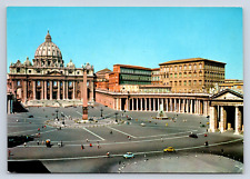 Vintage Postcard Rome Italy Square of St Peter picture
