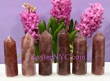 Wholesale Lot 1Lb Natural Strawberry Quartz Obelisk Tower Point Crystal Healing picture