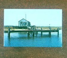 Postcard Wetland Fishing Shacks Long Island Hempstead New York Vintage picture