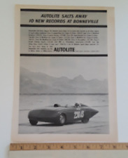 1961 AUTOLITE SPARK PLUGS BONNEVILLE SALT FLATS ORIGINAL AD picture
