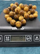 Antique Vintage Butterscotch Swirl Bakelite Amber Beads Necklace 187G 45 Beads picture