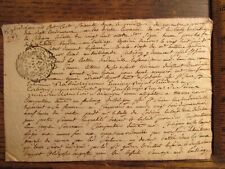 Antique Ephemera Signed French Document France 1762 w/ Fancy Stamp picture