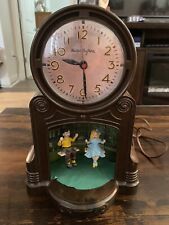 Vtg Master Crafters Clock Swinging Playmates Boy Girl 1950s Light Up - Working picture