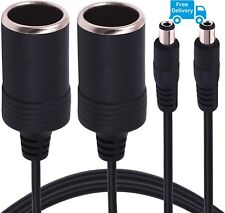 2Pack Cigarette Lighter Power Supply Cable Female Socket to DC Plug Jack Adapter picture