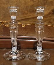 SALE 30% OFF Pair Vintage Clear Glass Candle Sticks / Holders - 7