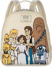 Disney Star Wars Loungefly Backpack - Skywalker, Solo, Leia, Chewy, R2, C3PO picture