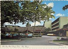 Hilo Bay Hotel Hawaii Banyan Drive Old Cars People Vintage 6x4 Postcard c1970 picture