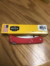 BUCK 110 SLIM HUNTER KNIFE - BNIB - RED HANDLES - S35VN STEEL BLADE picture