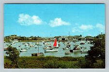 Cape Cod MA Harwichport Wychmere Harbor Boats Massachusetts Vintage Postcard picture