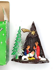 Vintage Nativity Set Small Plastic Creche Holy Family Manger Scene Christmas IOB picture