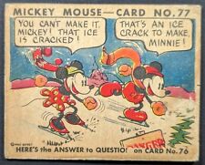 Mickey Mouse 1935 R89 Gum Card #77 (Minor Stains, Soft Corners) picture