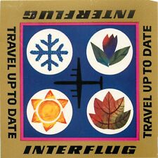 Travel Up to Date ~INTERFLUG EAST GERMAN AIRLINES~ Multi-image Luggage Label  picture
