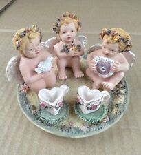1994 Artisan Flair Cherished Moments Decorative Miniature Tea Set Angels Cherubs picture