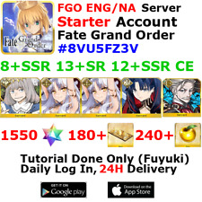 [ENG/NA][INST] FGO / Fate Grand Order Starter Account 8+SSR 180+Tix 1590+SQ #8VU picture