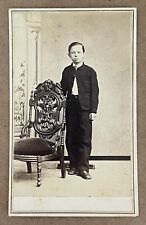 Antique Victorian CDV Photo Portrait Cute Dapper Young Boy picture
