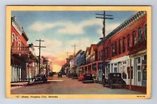 Virginia City NV-Nevada, C Street Scenic View, Antique, Vintage Postcard picture