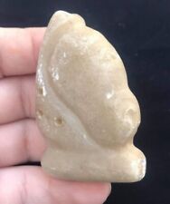 Outstanding Old Jade Stone Bactrain Civiliztion Antique Horse Head Pendent Bead picture