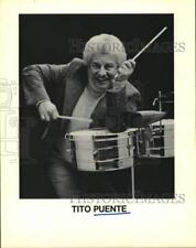 1982 Press Photo Pop musician Tito Puente playing drums. - hcp88711 picture