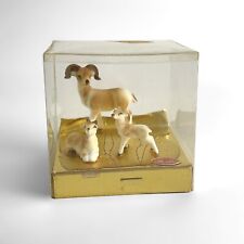 VINTAGE 1961 INARCO GOAT NANNY AND KID OHIO MINIATURE BONE CHINA FIGURES *NICE picture
