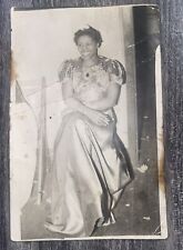 Vintage Photo Of An African American Woman In A Classy Fancy Dress Smiling  picture