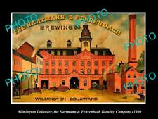 OLD LARGE HISTORIC PHOTO OF WILMINGTON DELAWARE THE H&F BREWERY POSTER c1900 picture
