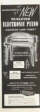 Rare 1950's Vintage Original Wurlitzer Piano Keyboard Music Ad Advertisement picture