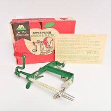 Vintage White Mountain Apple Peeler Parer Corer Slicer Red w/ Box Manual picture