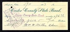 Arapaho, OK 1907 Territorial Custer County State Bank Check - Scarce picture