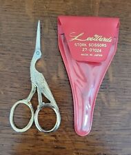 Vintage Leewards Golden Stork Scissors Made In Japan Original Case picture