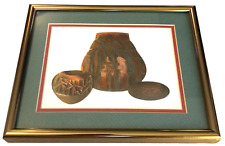 Southwest Design Copper Oberkirsch Pottery 3D Matted Framed Wall Art Initialed picture