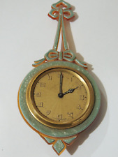 VINTAGE SMALL WINDUP HANGING KIENZLE GERMAN CLOCK WITH CELLULOID SURROUND WORKS picture