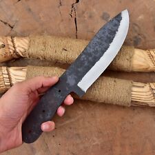 Custom Hammered  Handmade 1095 Carbon Steel Blank Blade Hunting kitchen Knife, picture
