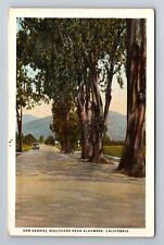 Alhambra CA-California, San Gabriel Boulevard, Motor Car, Vintage Postcard picture