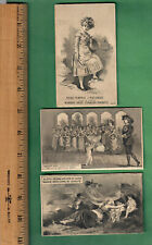 c 1890 VICTORIAN TRADE CARD - WARNER BROTHERS FLEXIBLE CORSETS - LOT OF 3 picture