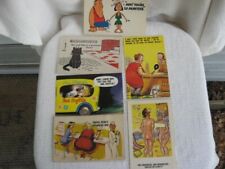 Lot of 6 Vintage Humor Postcards-1-Antique Postmarked 1908-Others Unused picture