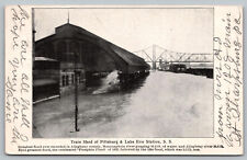 Pittsburg PA Pennsylvania - Flooded Train Shed P&L.E. Station - Postcard - 1907 picture