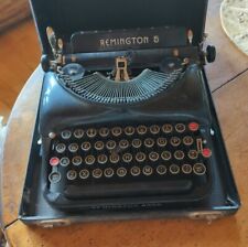 Vintage 1940's REMINGTON RAND Model 5 Black Portable Manual Typewriter w/Case picture