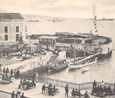 Antique 1907 Custom House Quay Of Penta Delgada Portugal Postcard picture