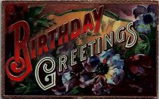 1909 BIRTHDAY GREETINGS SINKING SPRING PA FLOWERS EMBOSSED POSTCARD 26-280 picture