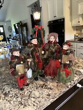 Vintage Christmas Carolers Family Display With Lighted Post picture