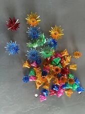 Vintage Mixed Christmas Light Reflectors Multicolor Flower Star Holiday Tree picture