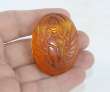 RARE ANCIENT EGYPTIAN ANTIQUE Fly Scarab Scorpion Amber Pendant Necklace (A+) picture