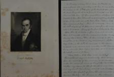 Antique Massachusetts Senator Daniel Webster W/ Death Note 1834 Engraving Art picture