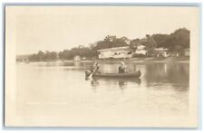 1910 Pavilion Lake Minnewaska Canoe View Glenwood MN RPPC Photo Postcard picture