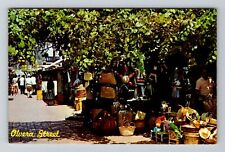 Los Angeles CA-California, Olvera Street, Market Scene, Vintage Postcard picture