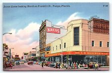 1950s TAMPA FL FRANKLIN STREET KRESS WOOLWORTH DEPARTMENT STORE POSTCARD P2713 picture