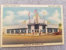 Hoffman's Cafeteria Miami Beach FL Collins & Espanola Postcard c 1940s Unposted picture