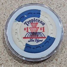 1959 Tropicana Casino $1 Table Clay Chip SCrown Mold Blue & White Inserts *RARE* picture