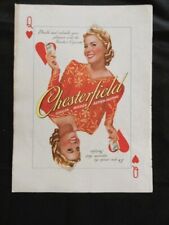 1940 Magazine Ad ~ Chesterfield Cigarettes ~ Queen of Hearts picture